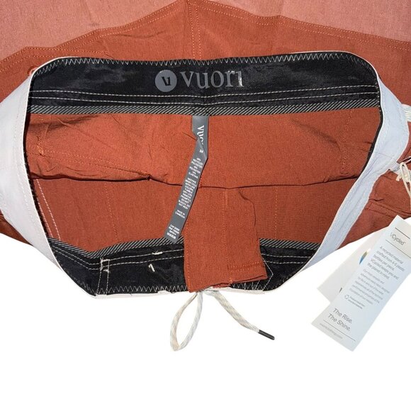 VUORI Cruise Boardshort Dark Penny Linen Texture Mens Size 34 - Picture 7 of 7